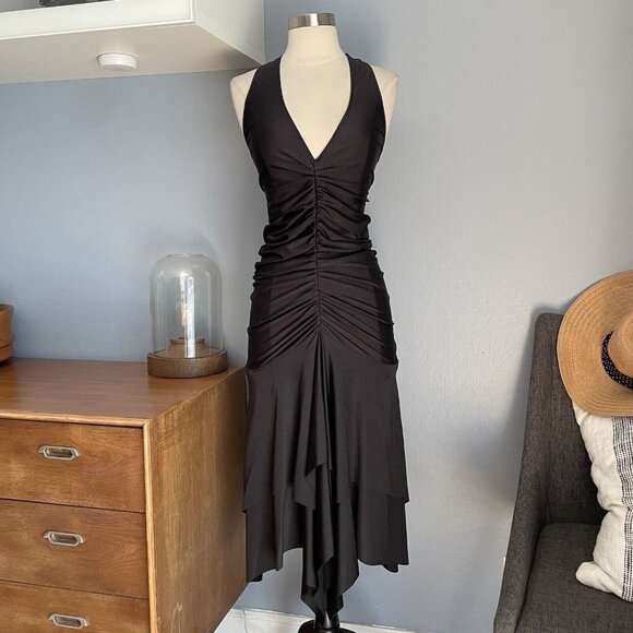 Frankie's Bikinis Dresses & Skirts - Frankies Bikinis America Black Shine Halter Dress